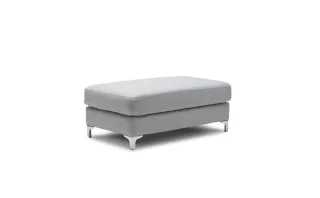 Hocker Polsterhocker STELLA Kunstleder Hellgrau