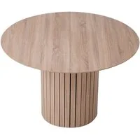 GrandCA HOME Esstisch Runder Küchentisch im nordischen Stil, Holzmaserung-Design (1-St), aus MDF, 120 × 76 cm, Hellbraun/Dunkelbraun