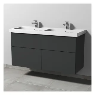 Sanipa 3way Waschtischunterbau zu Geberit iCon Light Waschtisch mit 4 Auszügen, Anthrazit-Matt SM57722