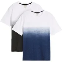 bonprix T-Shirt (Packung, 2er) aus reiner Baumwolle, mit Farbverlauf, regular fit, Kurzarm-Schnitt