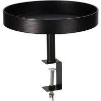 Spetebo Beistelltisch Metall Beistell Tisch zum Klemmen schwarz - 28 cm (Komplettset, 1-St., Tablett mit Halterung), kein Werkzeug erforderlich / Blumenständer
