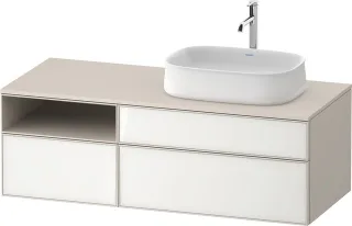 Duravit Zencha Konsolenwaschtischunterbau wandhängend Weiß & Taupe n/a & Supermatt 1300x550x442 mm - ZE4829064830000