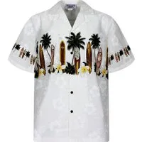 Pacific Legend Hawaiihemd "Surfbretter Brustdruck" Herren Baumwolle Kokosknöpfe Original Hawaii