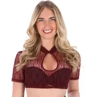 Steigenhöfer Manufaktur Dirndlbluse - MARIE - Dirndl Bluse Damen mit Perle und Tropfenausschnitt - Kurzarm Weicher Stoff mit angenehmen Tragegefühl - Ideal fürs Oktoberfest