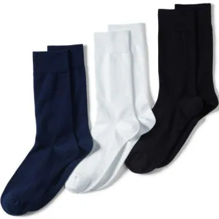 Baumwollsocken (3er-Set), Herren,  Weiß, Baumwoll-Mischung, by Lands' End