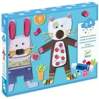 DJECO Kreativset Kollagen 3-6: Bärchen und Freunde Collage-Box