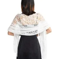 Zaewry Modeschal Stola Damen Halstuch Durchbrochene Spitze Sommer Schal Damen, Festliche Stola für Abendkleid oder Brautkleid Hochzeit Scarf