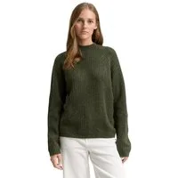 TOM TAILOR Denim V-Ausschnitt-Pullover mit Stehkragen