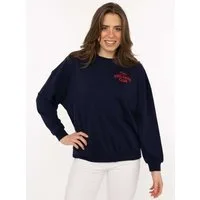 Zwillingsherz Sweatshirt "Feel Good Club" Rundhals, kleine Stickerei vorne