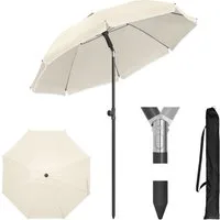 Woltu Sonnenschirm, Belüfteter Strandschirm UPF 50+, Höhenverstellbar und Knickbar