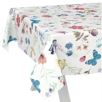 ANRO Tischdecke Schmetterlinge abwaschbar Wachstuch pflegeleicht wasserabweisend (Einzelstück 1-tlg), Schmutzabweisend Romantik Bunt Breite 140cm Gartentischdecke