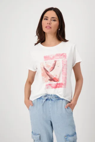monari - T-Shirt mit Koi-Motiv - Gr. - 40