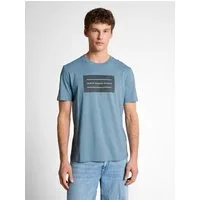 TOM TAILOR Denim Rundhalsshirt mit verschiedenen Logo Prints