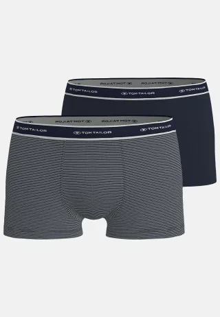 TOM TAILOR BODYWEAR - TOM TAILOR Herren Hip Pants 2er Pack blau-mittel-ringel - Gr. - M