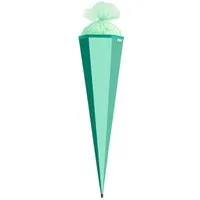 Roth Schultüte Basteltüte Mint, 85 cm, eckig, mit Tüllverschluss, Rot(h)-Spitze