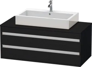 Duravit Ketho Konsolenwaschtischunterbau wandhängend Eiche Schwarz Matt 1200x550x496 mm - KT66560161 KT665601616