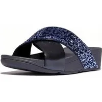 Fitflop Lulu Crystal-Mix Metallic Cross Slides Sandale