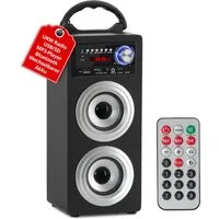 McGrey Tragbarer Speaker für vielseitigen Einsatz inklusive Fernbedienung - Bluetooth-Lautsprecher (6 W, FM-Radio mit 30 speicherbaren Senderplätzen integriert)