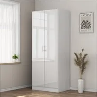 OTTO home Kleiderschrank Trento Schlafzimmerschrank Breite 81cm hochglanz Schrank Garderobe Drehtürenschrank mit perfekter Innenausstattung