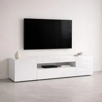 OTTO home Lowboard LORENZO 2, TV-Board, TV-Kommode, TV-Schrank, TV-Unterschrank, TV-Möbel, Modernes lackiertes Hochglanz TV-Board, grifflos, Breite 200 cm