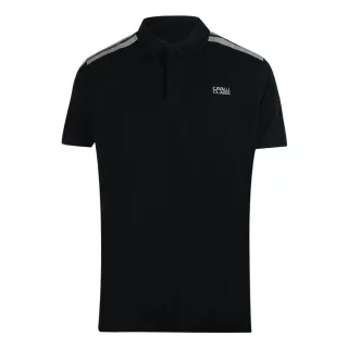 Cavalli Class - Schwarzes Poloshirt Mit Schulterverstärkung