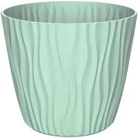 Engelland Blumentopf Pflanztopf mit Drainagesystem (Vorteils-Set, 1 St., robuster PP-Kunststoff), 3D-Wellenoptik, UV-resistent, Drainagesystem, direkte Bepflanzung