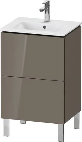 Duravit L-Cube Waschtischunterbau bodenstehend Flanell Grau Hochglanz 520x421x704 mm - LC667108989 LC667108989