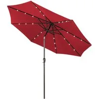 COSTWAY Sonnenschirm φ300 cm Gartenschirm, mit Solar LED Beleuchtung
