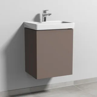 Sanipa 3way Waschtischunterbau zu Villeroy & Boch Avento Waschtisch mit 1 Tür, Taupe-Matt SP6191T