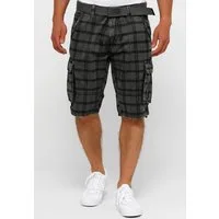 Indicode Cargoshorts Herren Blixt Cargo Shorts Herrenshorts aus 100 % Baumwolle, inkl. Gürtel