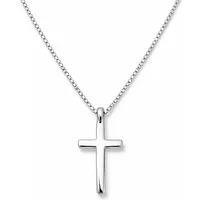 Staufergold Silberkette Kette „Kreuzruhe“ – Kreuz-Anhänger – Silber, hypoallergen und wasserfest