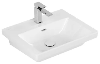 Villeroy & Boch Subway 3.0 Waschbecken, 550 x 440 x 165 mm, Weiß Alpin CeramicPlus, mit Überlauf, un 4A70F4R1