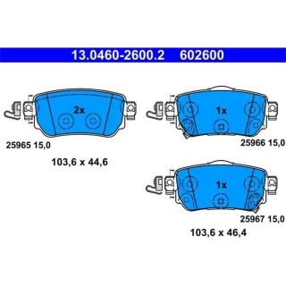 ATE Bremsbel?ge hinten Nissan Qashqai Renault Kadjar