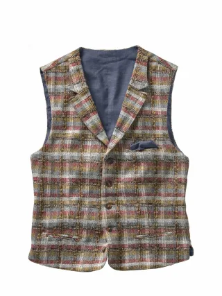 Mey & Edlich Herren Youngtimer-Weste Blau Obermaterial: 48 % Polyacryl, 25 % Polyester, 21 % Wolle, 4 % andere Fasern, 2 % Baumwolle