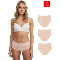 Tazzio Taillenslip 3er-Pack Damen Slip F920 (Packung, 3-St., 3er-Pack) hoher Bund kaschiert, zeichnet sich nicht ab