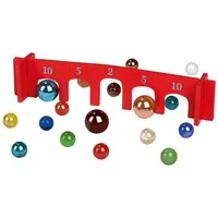 Moses. Verlag Spiel Klassisches Murmelspiel aus Holz mit Glasmurmeln