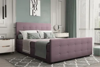 Boxspringbett Schlafzimmerbett MARKOS 160x220cm Stoff Soro Violett inkl. Bett...