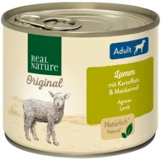 REAL NATURE Nassfutter Hund, Adult, Lamm mit Kartoffeln 24x200 g