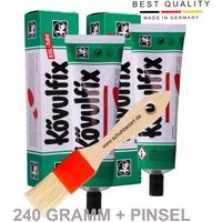 Langlauf Schuhbedarf Klebstoff Kövulfix 2x120g + Pinsel flach, Extra starker Schuhkleber, (1-tlg)