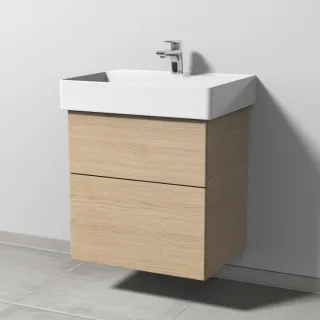 Sanipa 3way Waschtischunterbau zu Duravit Dura Square Waschtisch mit 2 Auszügen, Eiche-Nordic SM42648