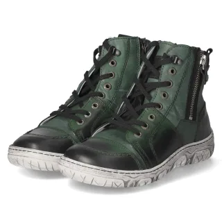 Krisbut Schnürstiefeletten  Grün - Gr. 37 -  Leder und Textil