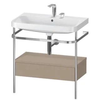 Duravit Happy D.2 Plus c-shaped Set mit Metallkonsole und Schubkasten Leinen Matt 775x490x850 mm - H HP4842E7575