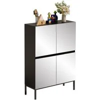 UEV Spiegelschrank mit 4 Türen (Badezimmerschrank, Spiegelschrank, Wohnzimmerschrank, Schlafzimmerschrank) 80 x 30,5 x 115,5cm für Wohnzimmer Schlafzimmer Flur