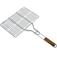 Dehner Grillbesteck-Set Hamburger-Griller, 55.5 x 35 cm, Edelstahl/Holz