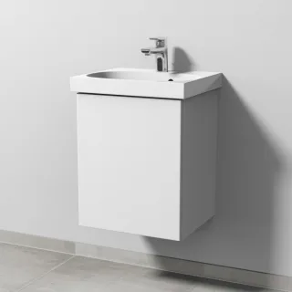 Sanipa 3way Waschtischunterbau zu Geberit Acanto Waschtisch mit 1 Tür, Weiß-Soft SM41343