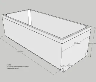 Neuesbad Wannenträger für Bette Ocean 180x80 Ül.hi. SW11458