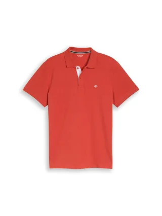 Tom Tailor - Piqué Poloshirt mit Logo-Stickerei chili orange - Gr. - L