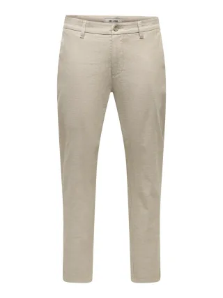 only & sons - Baumwoll-Leinen-Hose - Onsmark beige - Gr. - 32