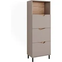 Vicco Kommode Marelle, Grau/Artisan, 60 x 169.5 cm mit 4 Fächern (1 St)