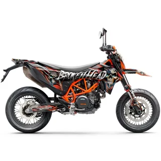 Broken Head MX Motorradekor Orange Skull für KTM